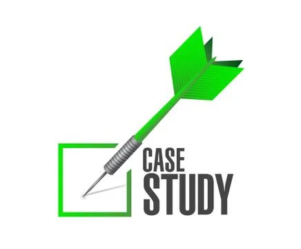 Case study check dart sign concept Illustrazione stock