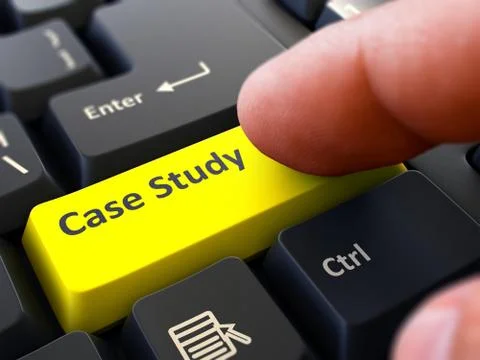 Case Study - Clicking Yellow Keyboard Button Stock Illustration