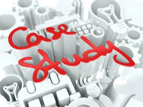 Case Study Concept on White Background. Stock Illustration