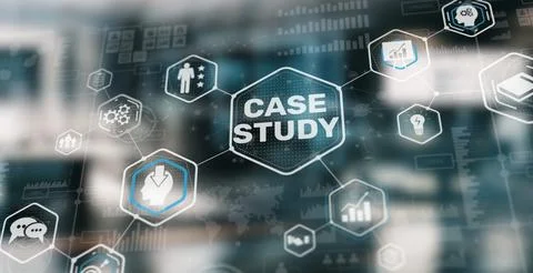 Case Study Education concept. Study online e-learning Illustrazione stock
