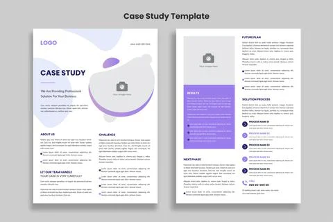 Case Study flyer template with minimal design, Double Side Flyer, Brochure Cover Illustrazione stock