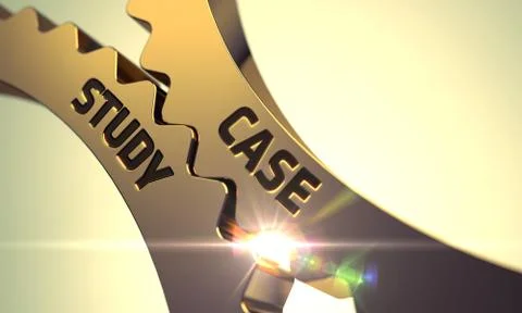 Case Study on Golden Metallic Cog Gears Stock Illustration