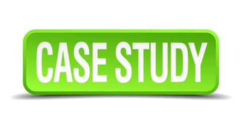 Case study green 3d realistic square isolated button 스톡 일러스트