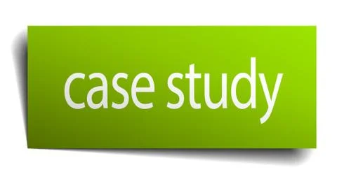 Case study green paper sign on white background Stock Illustration