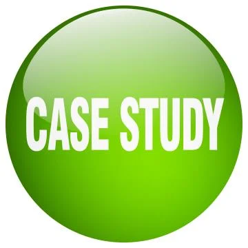 Case study green round gel isolated push button Stock Illustration