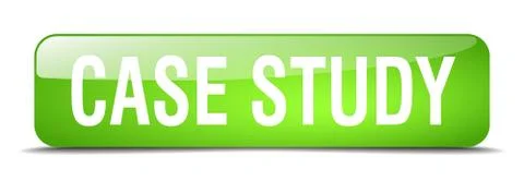 Case study green square 3d realistic isolated web button Stock Illustration