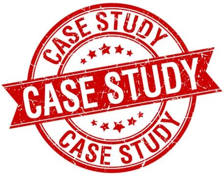 Case study grunge retro red isolated ribbon stamp Stock Illustration