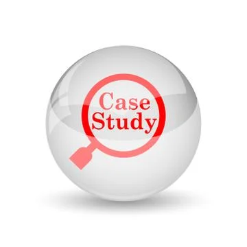 Case study icon. internet button on white background.. 스톡 일러스트