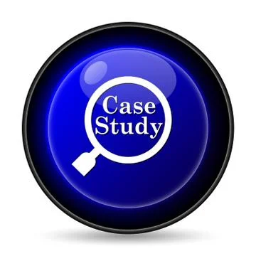Case study icon. internet button on white background.. 스톡 일러스트