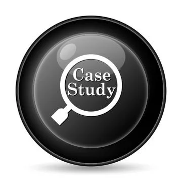 Case study icon. internet button on white background.. 스톡 일러스트