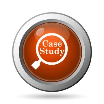 Case study icon. internet button on white background.. Stock Illustration