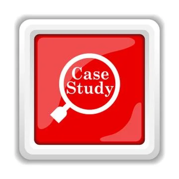 Case study icon. internet button on white background.. Stock Illustration