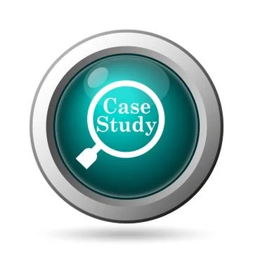 Case study icon. internet button on white background.. Stock Illustration