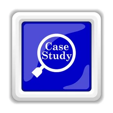 Case study icon. Internet button on white background.. Stock Illustration