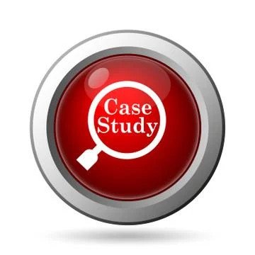 Case study icon. Internet button on white background.. Stock Illustration