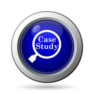 Case study icon. Internet button on white background.. Stock Illustration