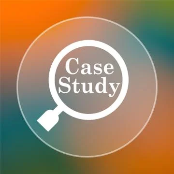 Case study icon. Internet button on colored  background.. 스톡 일러스트