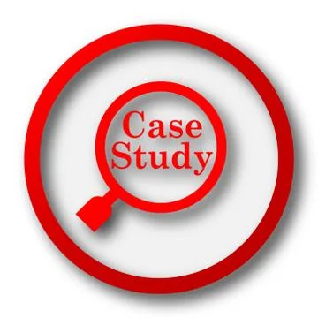 Case study icon. Internet button on white  background.. 스톡 일러스트