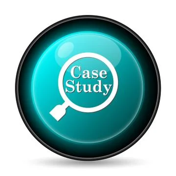 Case study icon. Internet button on white background.. Stock Illustration