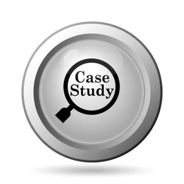 Case study icon. Internet button on white background.. 스톡 일러스트