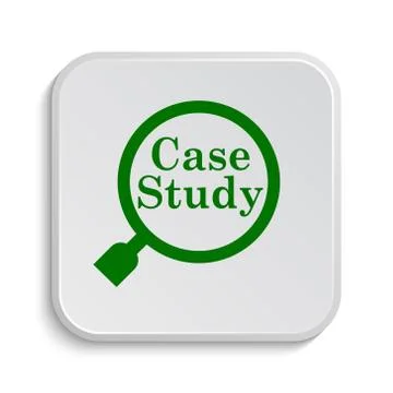 Case study icon. Internet button on white background.. 스톡 일러스트