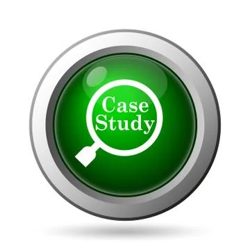 Case study icon. Internet button on white background. 스톡 일러스트