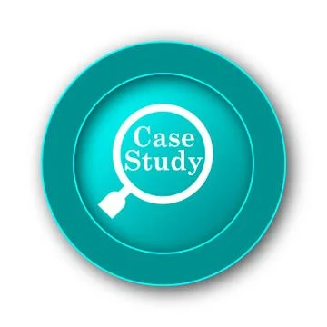  Case study icon. Internet button on white background. Stock Illustration