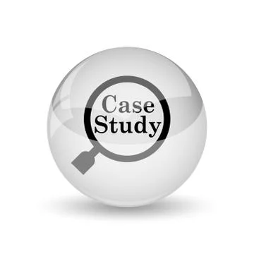 Case study icon. Internet button on white background. 스톡 일러스트