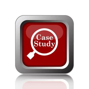 Case study icon. Internet button on white background. 스톡 일러스트