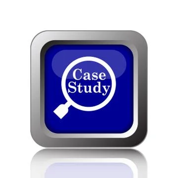 Case study icon. Internet button on white background.. Stock Illustration
