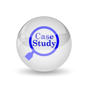 Case study icon. Internet button on white background.. 스톡 일러스트
