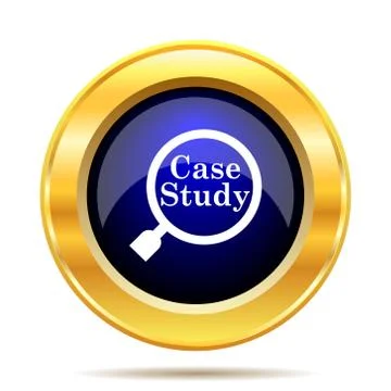 Case study icon. Internet button on white background.. 스톡 일러스트