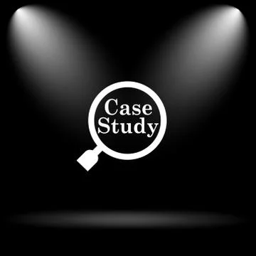 Case study icon. Internet button on black background.. イラスト素材