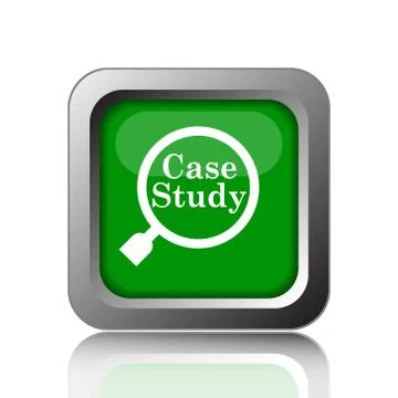 Case study icon. Internet button on black background.. 스톡 일러스트