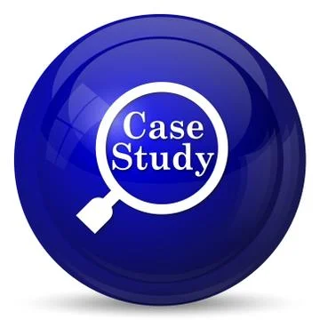 Case study icon. Internet button on white background.. 스톡 일러스트