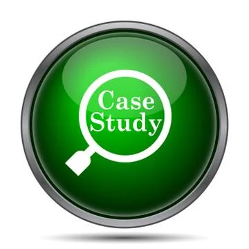 Case study icon. Internet button on white background.. 스톡 일러스트