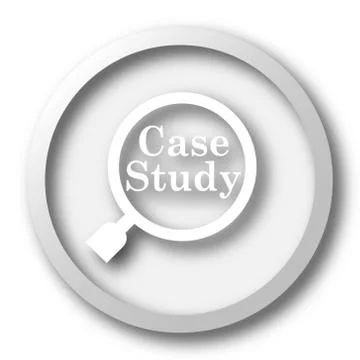 Case study icon. Internet button on white background.. 스톡 일러스트