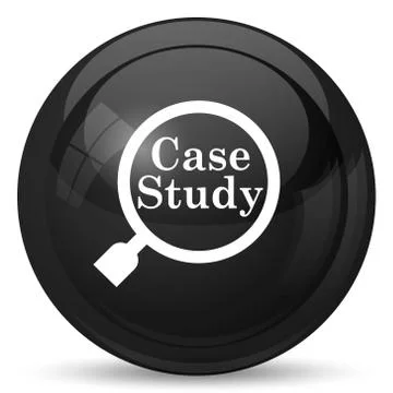 Case study icon. Internet button on white background.. 스톡 일러스트
