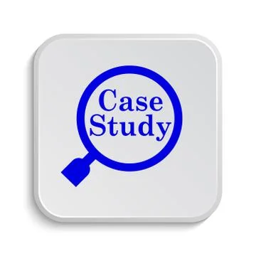 Case study icon. Internet button on white background.. Stock Illustration