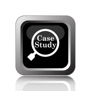 Case study icon. Internet button on white background.. 스톡 일러스트