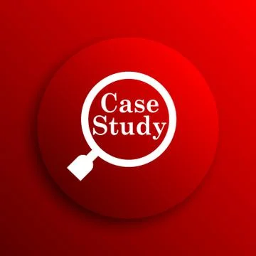 Case study icon. Internet button on white background.. 스톡 일러스트