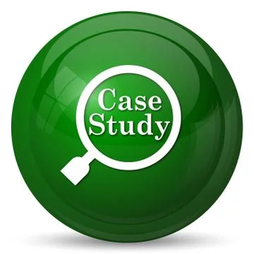 Case study icon. Internet button on white background.. Stock Illustration