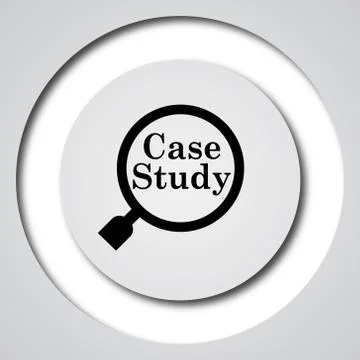 Case study icon. Internet button on white background.. 스톡 일러스트