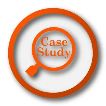 Case study icon. Internet button on white background.. 스톡 일러스트