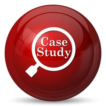 Case study icon. Internet button on white background.. 스톡 일러스트