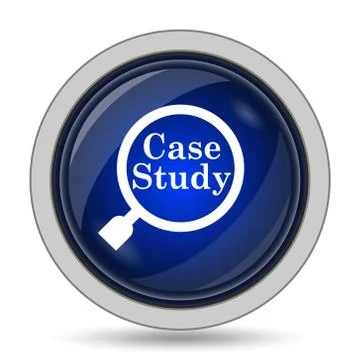Case study icon. Internet button on white background.. Stock Illustration
