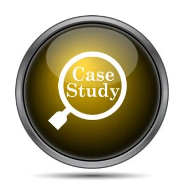 Case study icon. Internet button on white background.. Stock Illustration