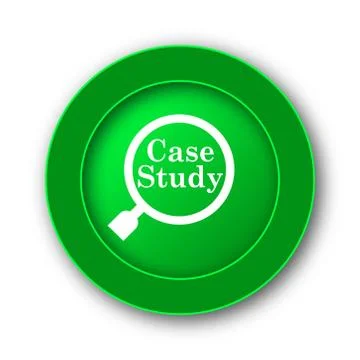 Case study icon. Internet button on white background.. 스톡 일러스트