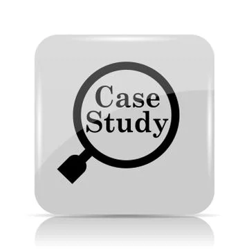 Case study icon. Internet button on white background.. 스톡 일러스트