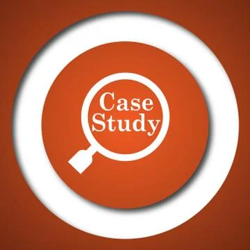 Case study icon. Internet button on white background. . 스톡 일러스트